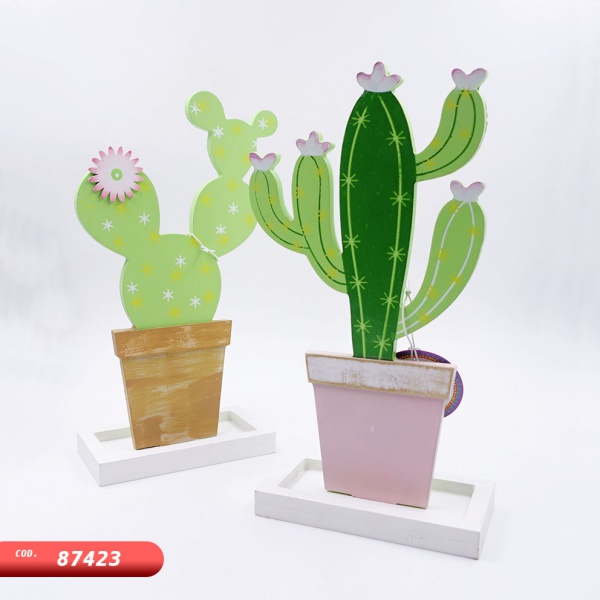 Siempre Mirar autopista Adorno Madera Cactus en CandyCo Tienda Online