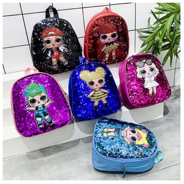 mochilas brillosas de unicornio