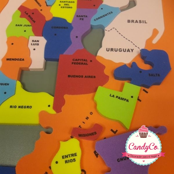 Rompecabezas Mapa Argentina en Goma Eva en CandyCo Tienda Online