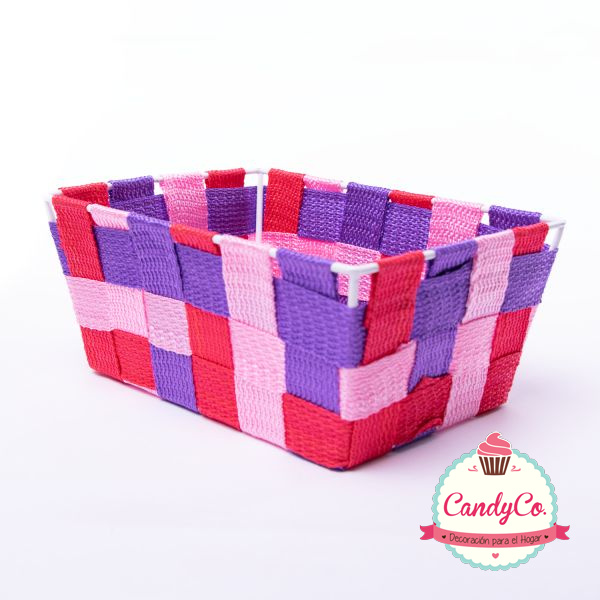 Canasto Rectangular de Metal y Tela en CandyCo Tienda Online