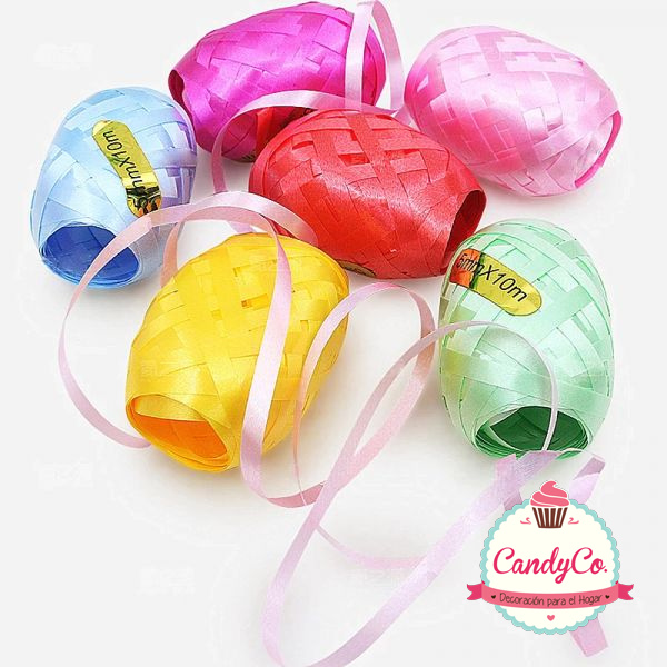Cinta ribbon para globos 10mts. x1 unidad (7 opciones de color