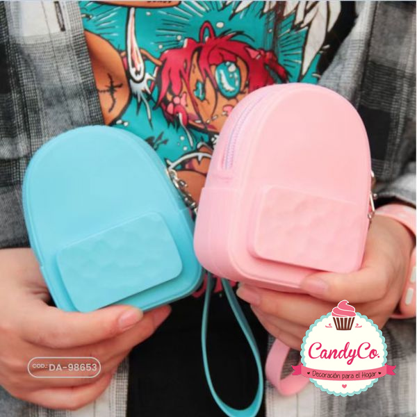 Monedero de Silicona con Forma de Mochila Color Pastel en CandyCo Tienda  Online