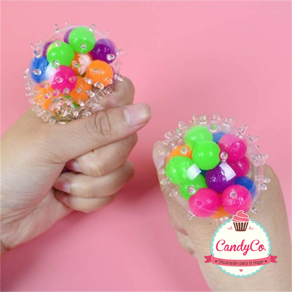Pelota Anti Stress con Orbeez Grandes y Picos Mesh