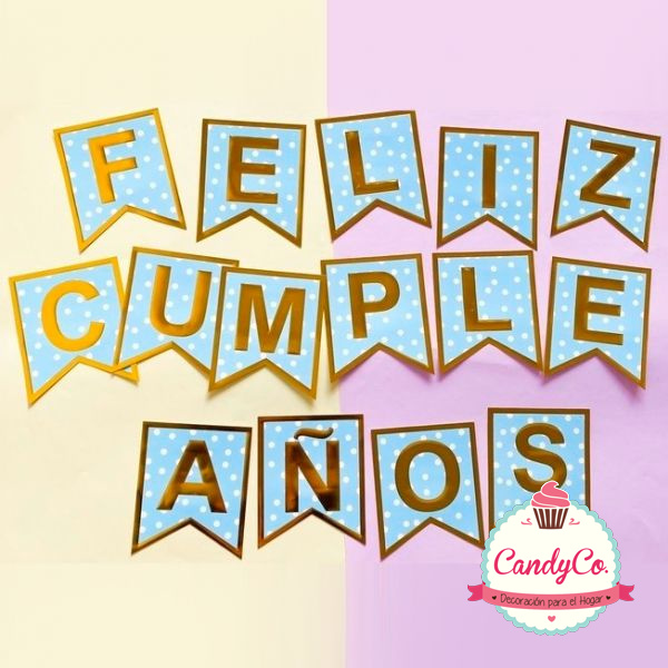 Banderin Cartel Feliz Cumpleaños Guirnalda Cotillon