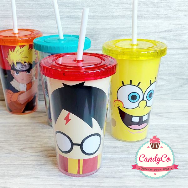 Vaso Infantil Estampado con Sorbete en CandyCo Tienda Online