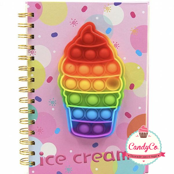 Cuaderno Anillado Estampado con Pop It Multicolor