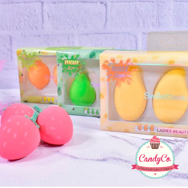 Set de Esponjas para Maquillaje con Forma de Fruta en CandyCo Tienda Online